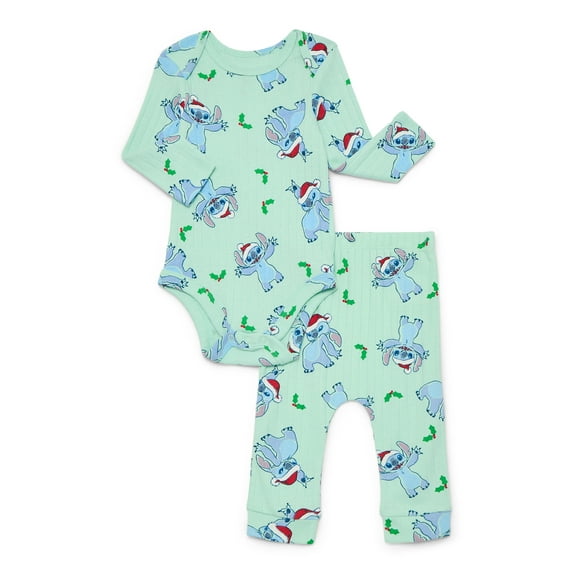 Stitch Baby Boys Christmas Graphic Bodysuit and Jogger Pants Set, 2-Piece, Sizes 0M-12M