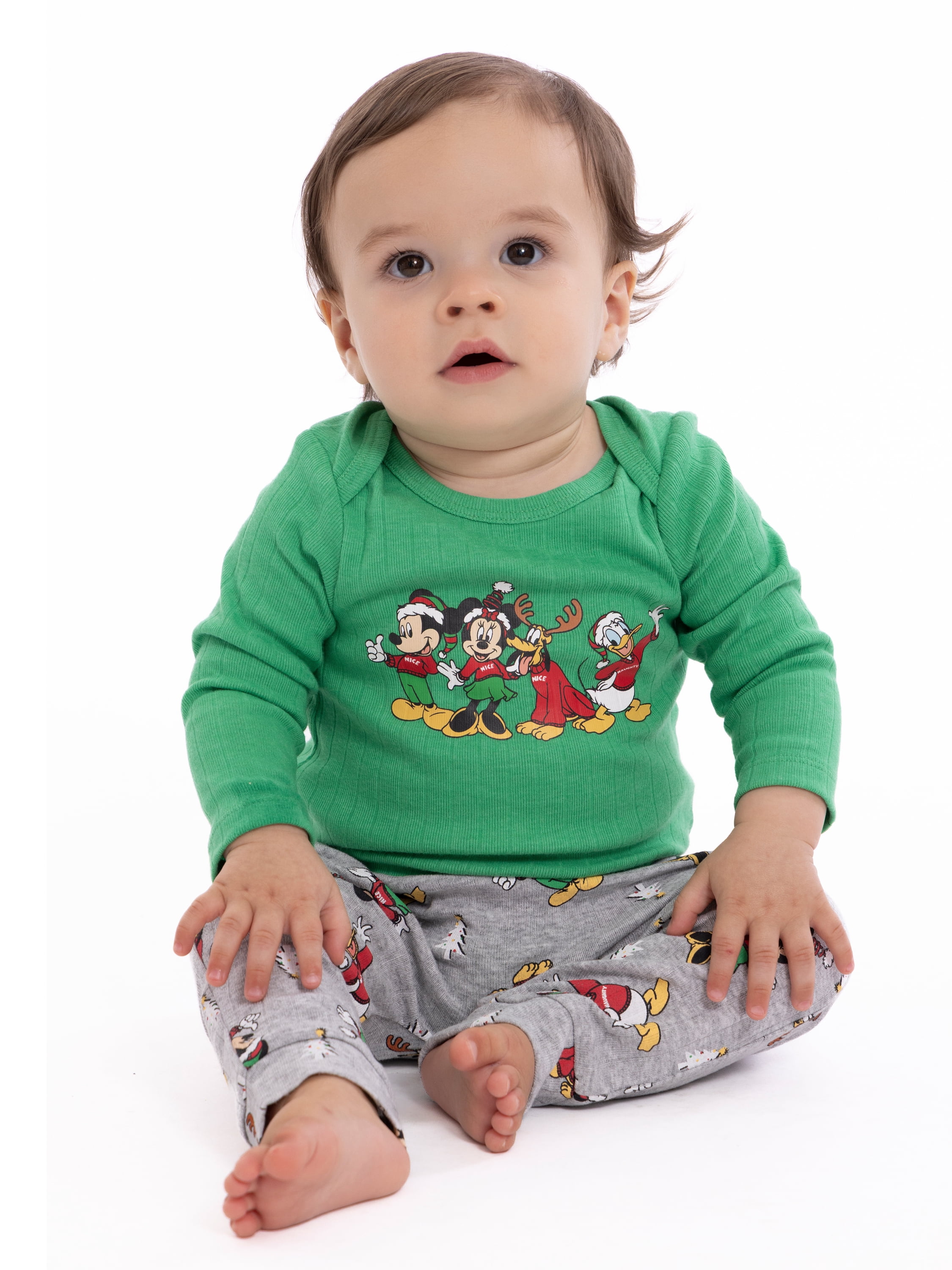 Mickey Mouse Baby Boys Christmas Graphic Bodysuit and Jogger Pants Set, 2-Piece, Sizes 0M-12M