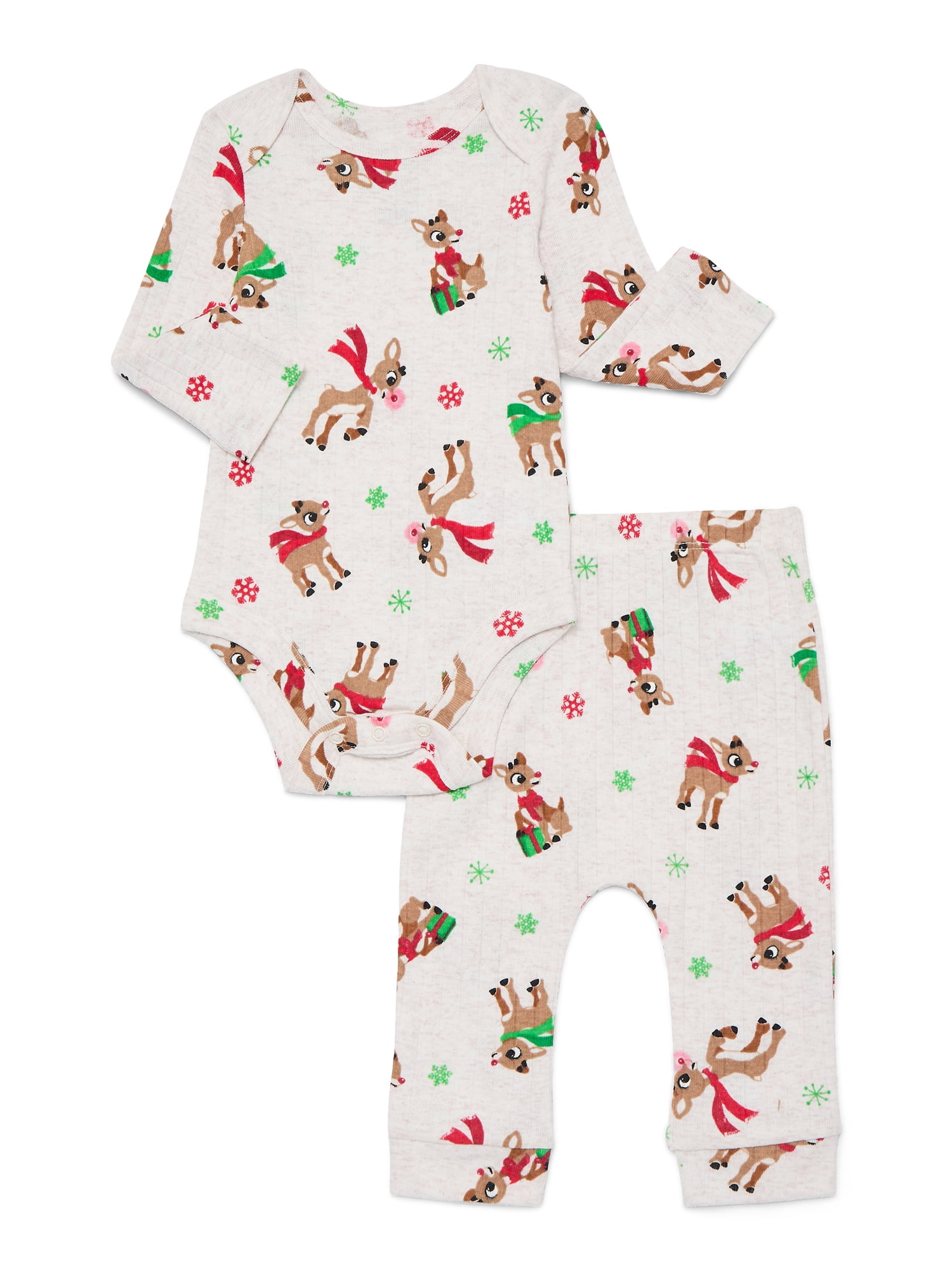 Rudolph Baby Boys Christmas Graphic Bodysuit and Jogger Pants Set, 2-Piece, Sizes 0M-12M