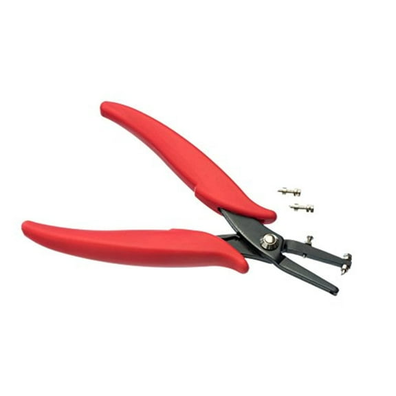 SE Metal Hole Punch Pliers with Gauge Guard - Precision Pliers for Crafts, Jewelry, DIY - Red - Size of 2.0 mm - 6-Inch - LF12-3PP