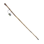SE Natural Wood Weatherproof Walking Stick with Hand-Carved Spiral Design, Brown