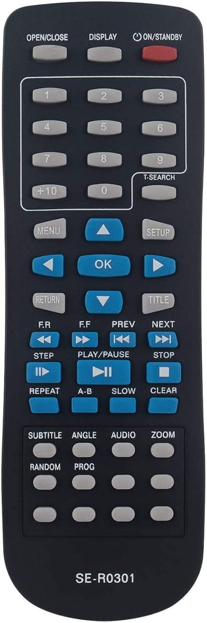 SE-R0301 Replaced Remote fit for Toshiba DVD Player SD-4100KU2 SD4100 ...