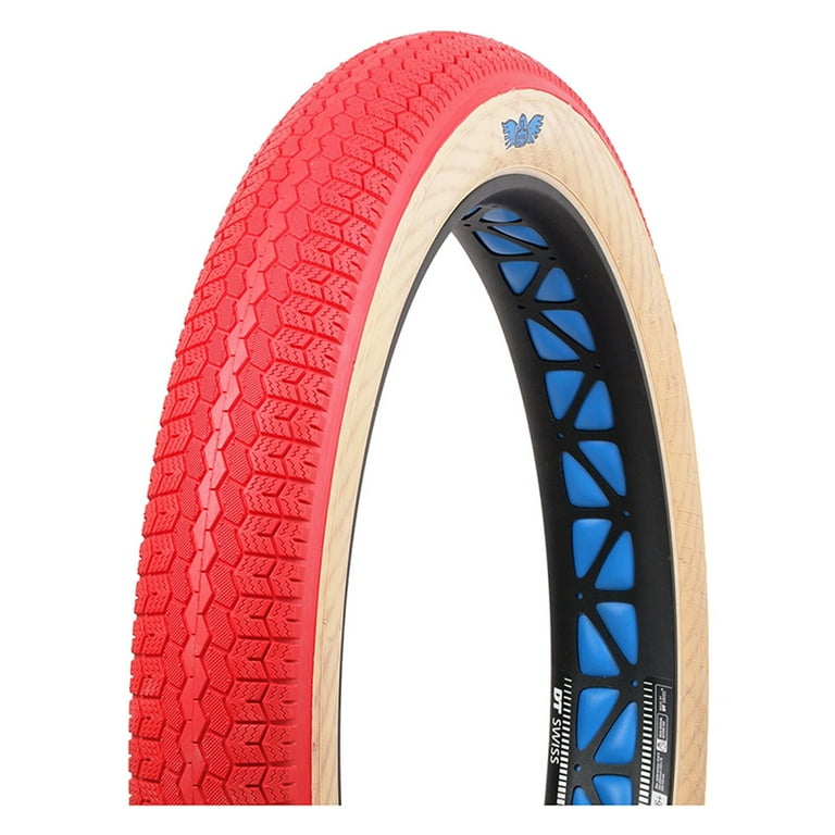 SE Bikes Chicane 26x3.5 BMX Tire - Vee Tire Collaboration, Wire Bead, Durable MPC Compound - Red/Black Bundle