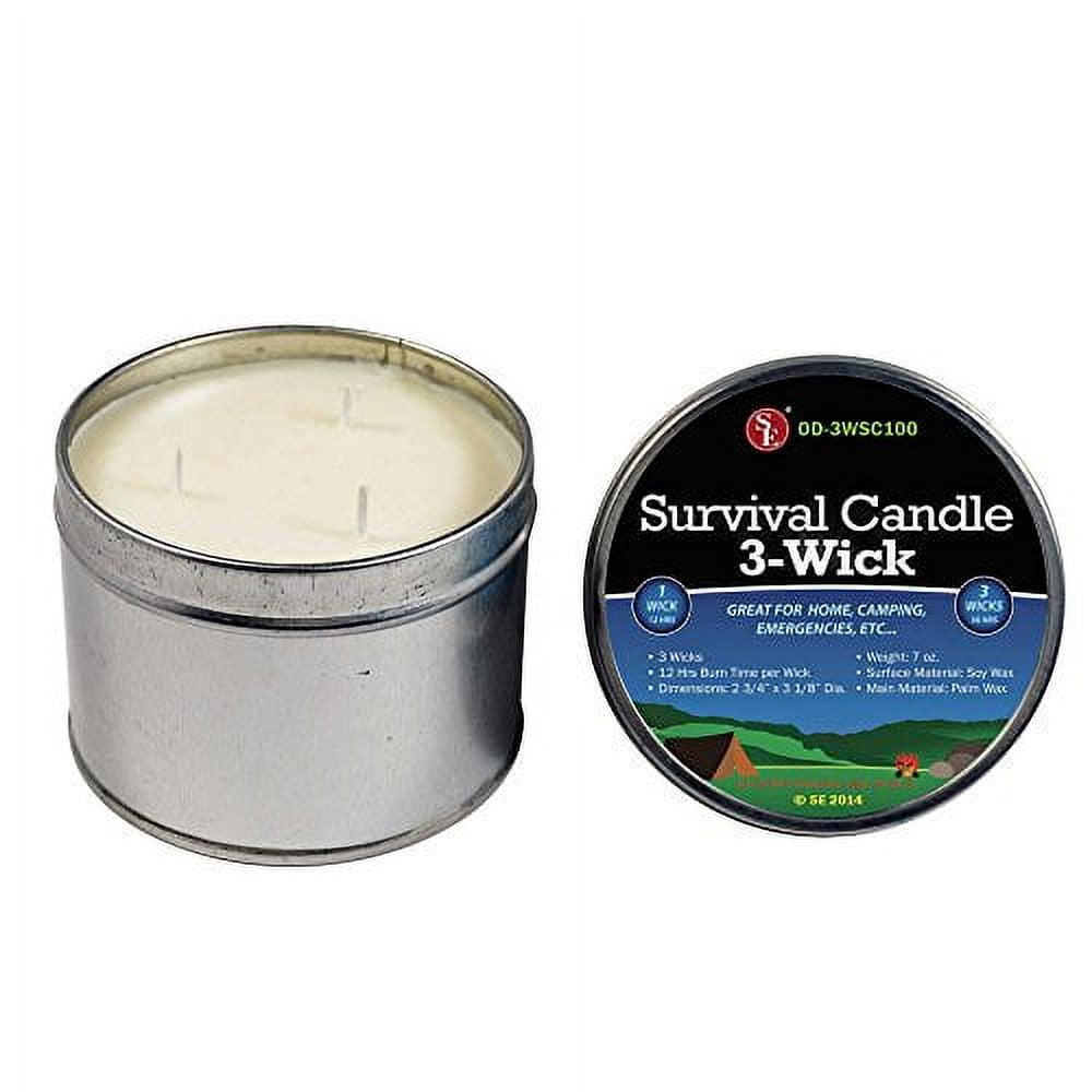Survival Candles, Smokeless Lighting, Set of 10 Odorless, for Power Supplies, 6 x 6cm, Situations, Camping Trips, Picnic Lighted, Wild Survival Supplies