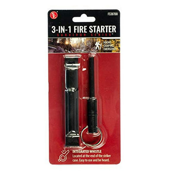 SE Survivor Series 3-in-1 Firestarter, Tactical Black, Black - FS387BB