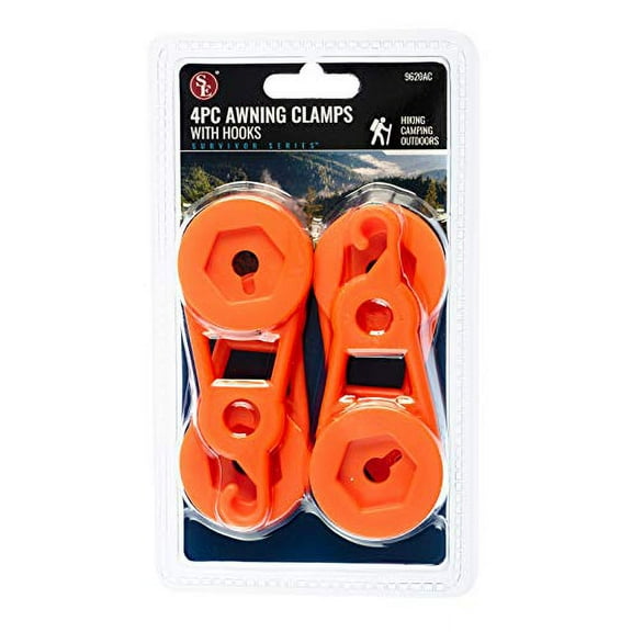 SE Survivor Series Awning Clamps with Hooks (4 PC.) - 9620AC