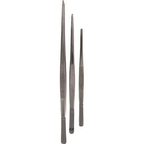 SE TW2-408 3-Piece Tweezer Set with Serrated Tips, Lengths: 12", 10", 8"