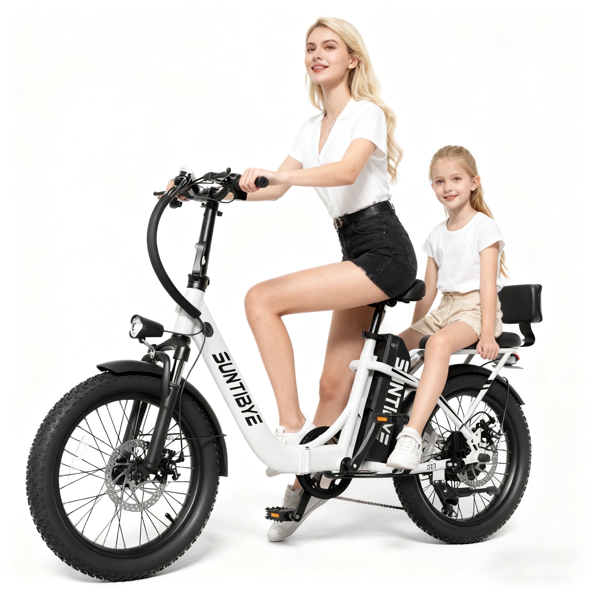 SE1 Folding Electric Bike 1000W 48V 15Ah, 20"x3.0" Commuter Ebike with Passenger Seat UL2849
