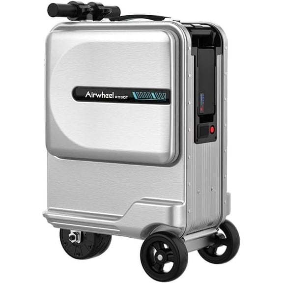 Airwheel SE3mini Motorized Riding Suitcase, Smart Electric Carry-On Luggage with Removable Battery & TSA Lock, 20-Inch, Silver