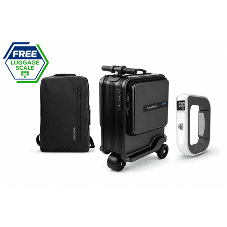 Airwheel SE3miniT and Global DRT 20 Inch Adult 2-Piece Hybrid Luggage Sets, Black