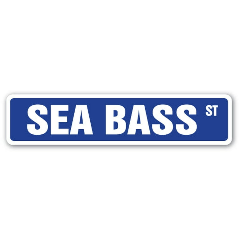 SEA BASS Street Sign fishing fisherman fish food restaurant |  Indoor/Outdoor | 36 Wide