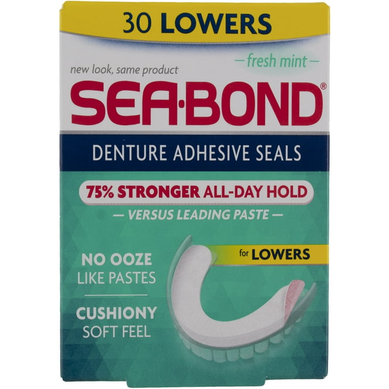 SEA-BOND Denture Adhesive Seals Lowers Original 30 Each (Pack of 4)