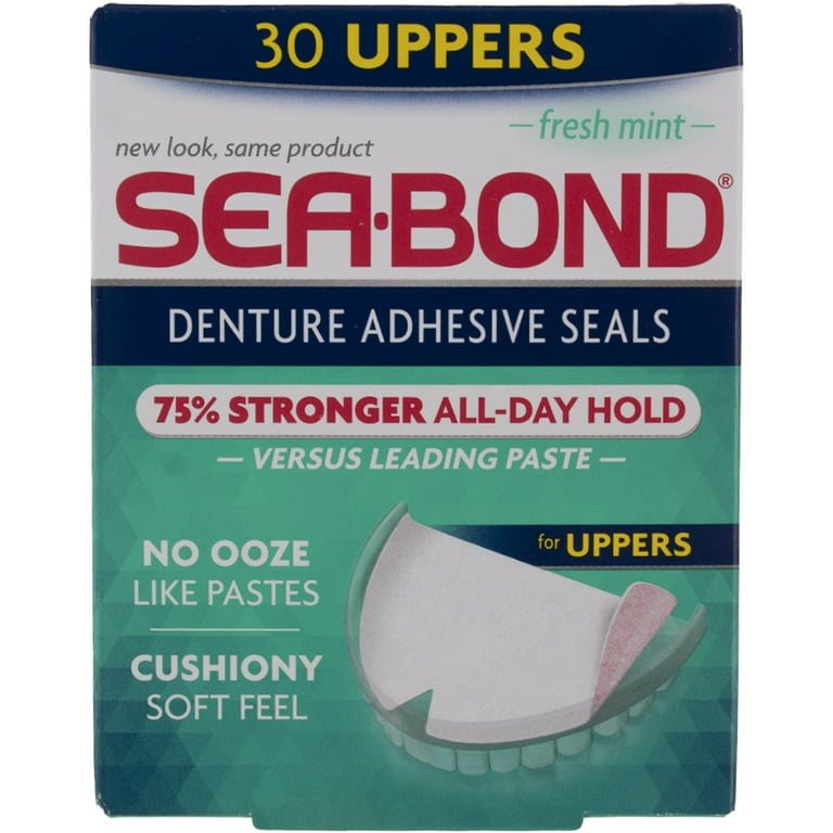 Sea-bond Denture Adhesive Seals, Fresh Mint 30 Each