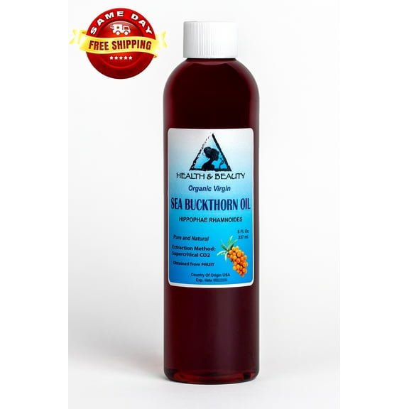 SEA BUCKTHORN OIL UNREFINED ORGANIC EXTRA VIRGIN CO2 EXTRACTED PREMIUM PURE 8 OZ