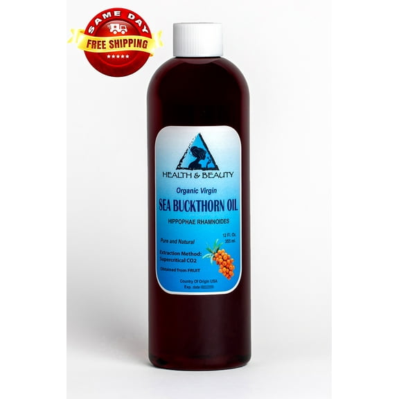 SEA BUCKTHORN OIL UNREFINED ORGANIC EXTRA VIRGIN CO2 EXTRACTED PRIME PURE 12 OZ