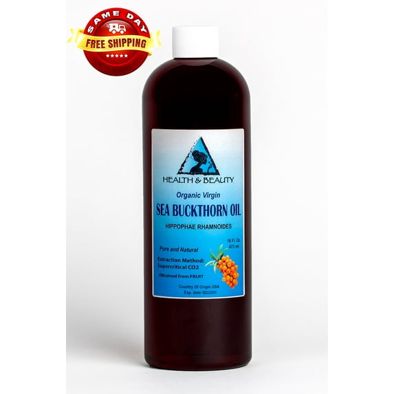 SEA BUCKTHORN OIL UNREFINED ORGANIC EXTRA VIRGIN CO2 EXTRACTED PRIME PURE 16 OZ