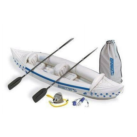 SEA EAGLE 330 Deluxe 2 Person Inflatable Kayak Canoe w/ Paddles & Repair Kit