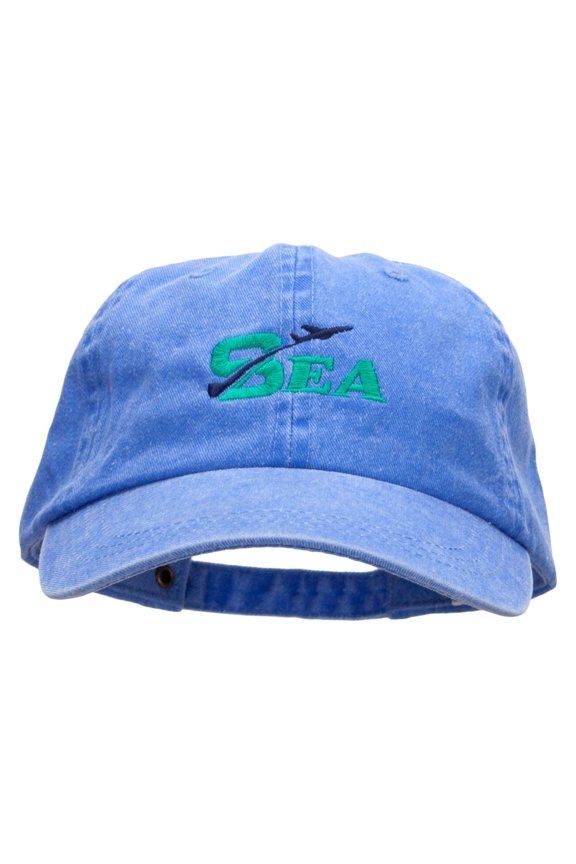 SEA Embroidered Pigment Dyed Wash Cap - Royal OSFM