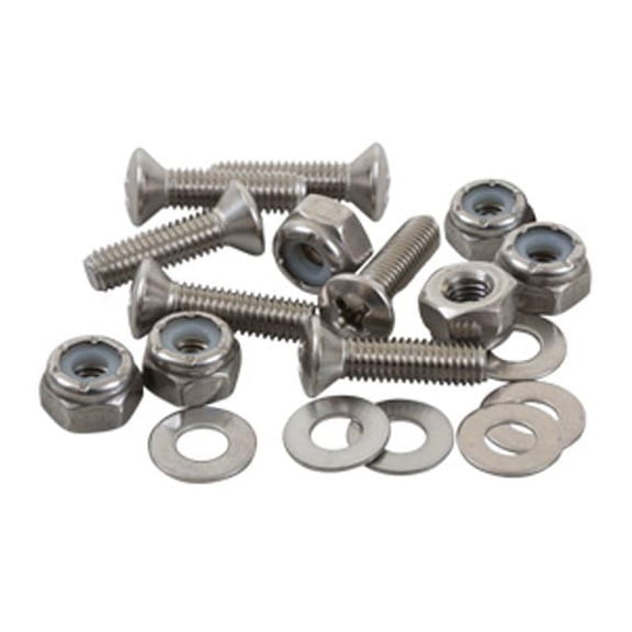 SEA-LECT Designs #8-32 Oval Head 1 Inch Fastener Set (Screw, Nyloc Nut, Washer)