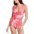 thumbnail image 1 of SEA LEVEL AUSTRALIA womens  Aloha Cross Front Multifit One-Piece, 4, Red, 1 of 3