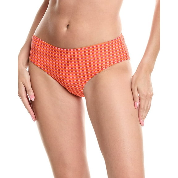 SEA LEVEL AUSTRALIA womens  Checkmate Mid Bikini Bottom, 10, Red