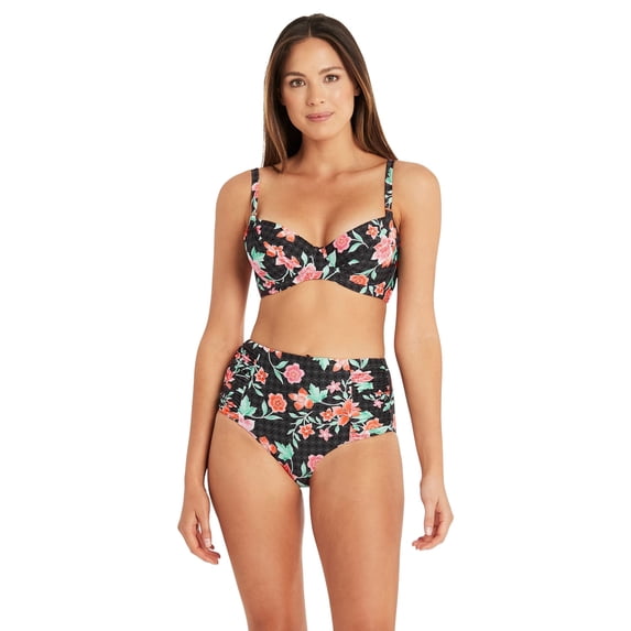 SEA LEVEL SWIM Mauritius DD/E Underwire Bra Bikini Top Swimsuit Black 10