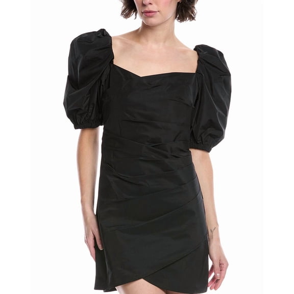SEA NEW YORK womens  Diana Taffeta Mini Dress, 0, Black