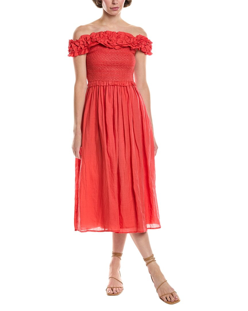 strapless open back dress MINKPINK Under The Sea Pink Bias Cut Midi Dress main image 1