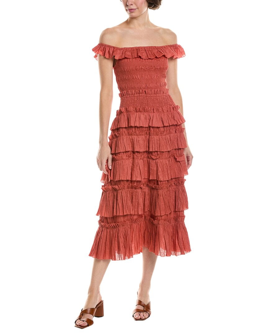 SEA NY womens Micah Midi Dress, l, Red - Walmart.com