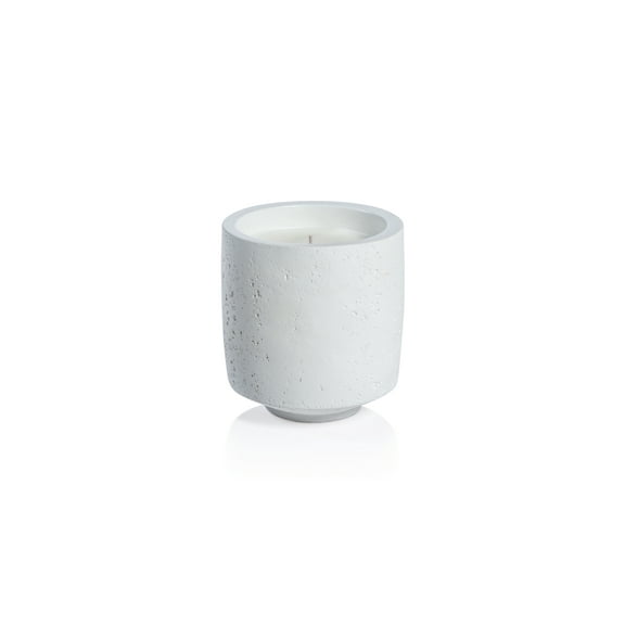 SEA SALT and COASTAL MIST Zodax Cote d Azur White Concrete Scented Jar Candle - 16.75 oz