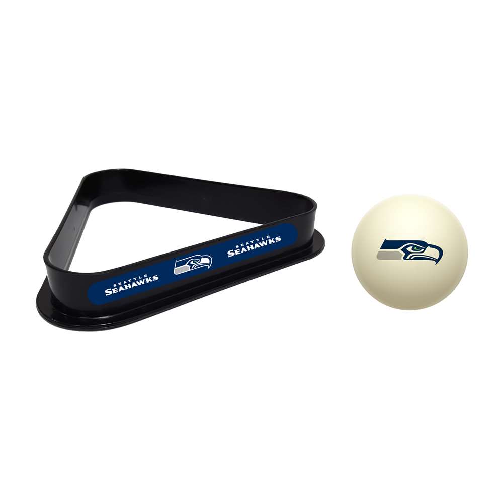 SEA SEAHAWKS CUE BALL & RACK Billiards Cue Ball and Rack