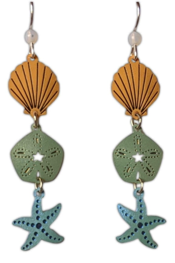 SEA SHELLS Hypo-Allergenic Earrings, Sterling Silver Plated, by Sienna Sky