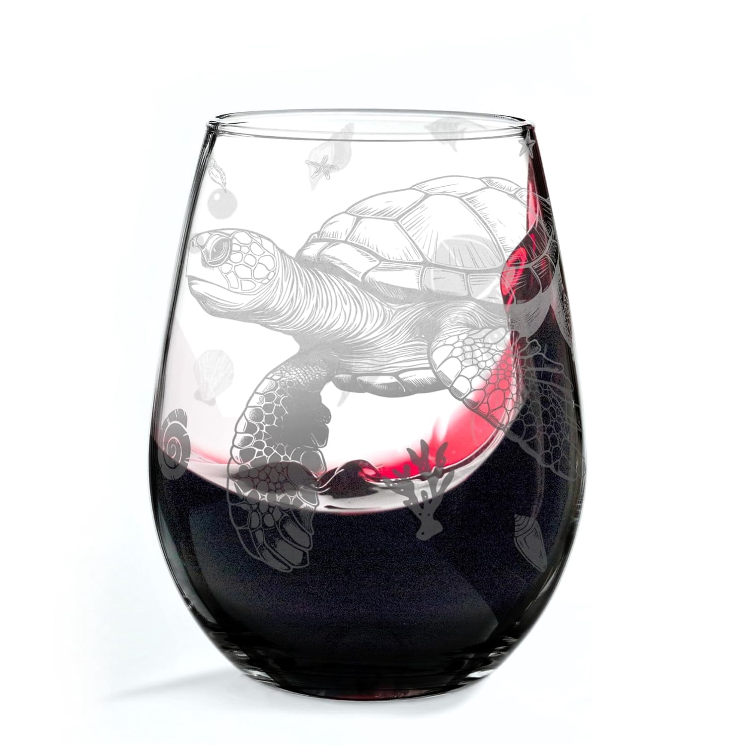 SEA TURTLE 17oz Wine Glass | Ocean Animals Marine Life Water Sea ...