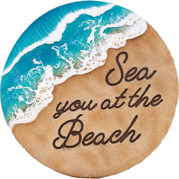 Spoontiques - Garden Dcor - Sea You at The Beach Stepping Stone - Decorative Stone for Garden