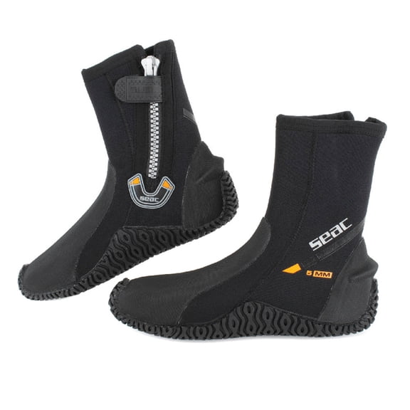 SEAC Adult Unisex Basic Hd w/Zip 5 Mm Scuba Boots, Color: Black, Size: M