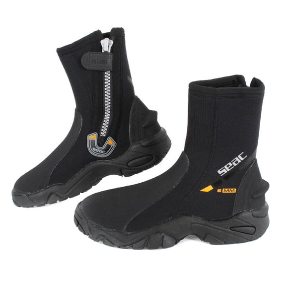 SEAC Pro HD 6mm Neoprene Scuba Boot with Side Zipper, Size: S (0210007062040A)