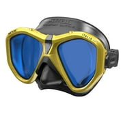 SEAC Italia Mirrored Lens Dive Mask (Black Silicone, Yellow)