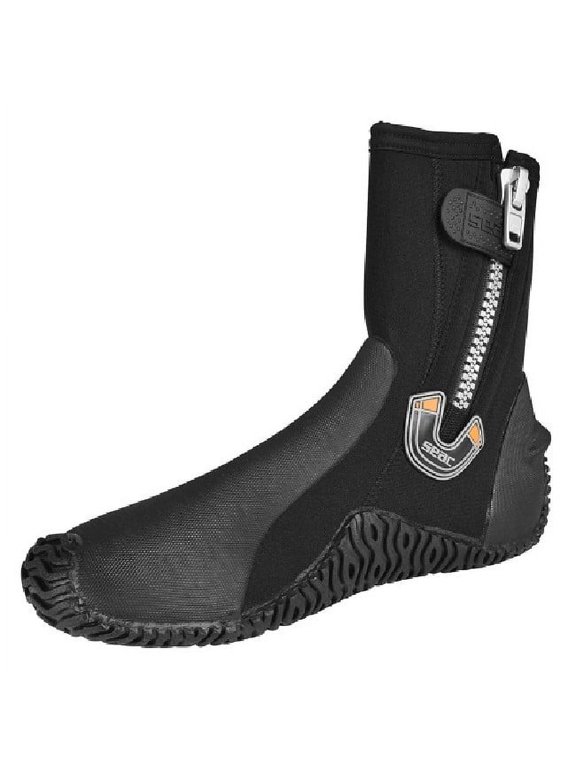 Unisex-Adult Basic Hd 5mm Neoprene Black Wetsuit Scuba Diving Boots with Side Zipper (4XL)