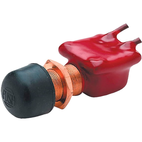 Seachoice Push Button Switch 11731 Heavy Duty - 5/8", 6-36V, 1 Pole, Black