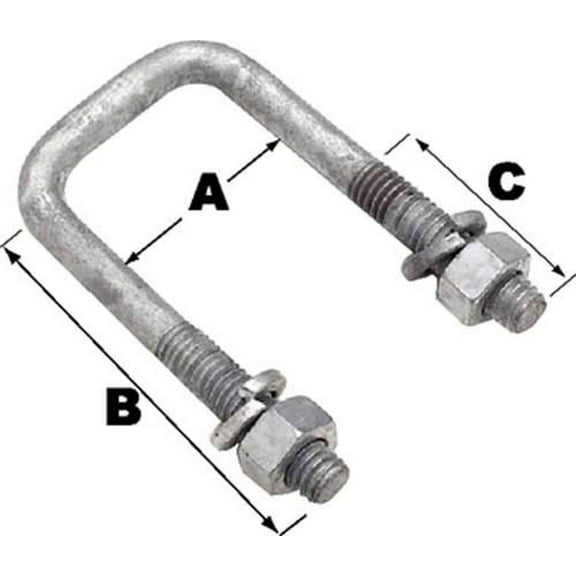 SEACHOICE Square U-Bolt, 3 1/16" X 2 13/16", Bulk