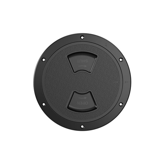 SEAFLO 02-Series 4" Marine Circular Deck Plate/Boat Inspection Access Hatch - w/Detachable Cover, ABS, Corrosion/UV Resistant, Non-Slip for Boat & Yacht, 4-Year Warranty (Black, 4)