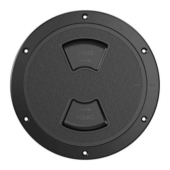 SEAFLO 02-Series 8" Marine Circular Deck Plate/Boat Inspection Access Hatch - w/Detachable Cover, ABS, Corrosion/UV Resistant, Non-Slip for Boat & Yacht, 4-Year Warranty (Black, 8)