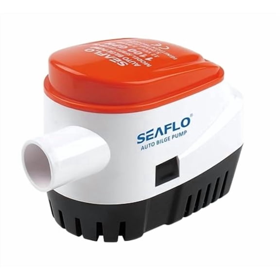 SEAFLO 06 Series Automatic Submersible Bilge Pump - 1100 GPH, 12V, 1-1/8"" Outlet, 4-Year Warranty! Built-In Float Switch, Snap-Off Strainer, Compact for Marine Boat Yacht, CE & Rohs Certified