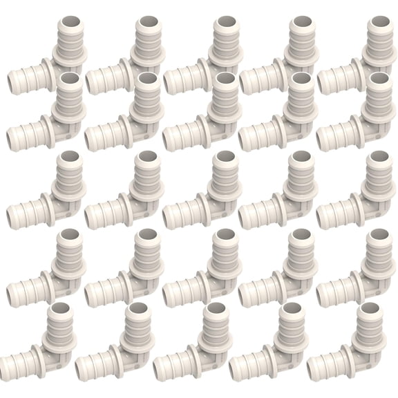 SEAFLO 1/2 PEX Elbow Coupling Fittings, 90 Barb x Barb Adapter  Corrosion-Resistant Plastic, Compatible with PEX and PE-RT Pipe (25-Pack)