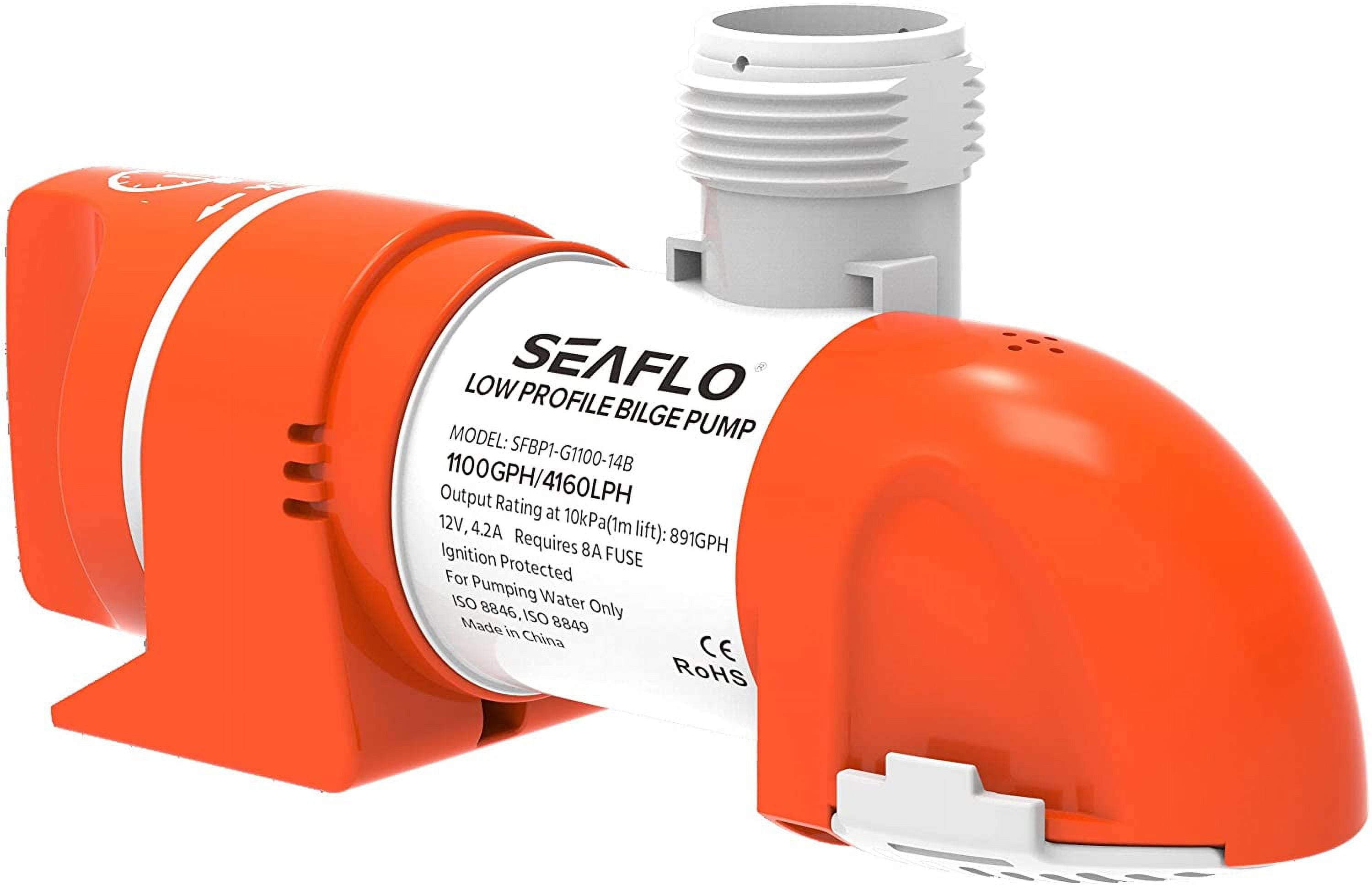 SEAFLO 14B Series 12V 1100 GPH Automatic Low Profile Bilge Pump