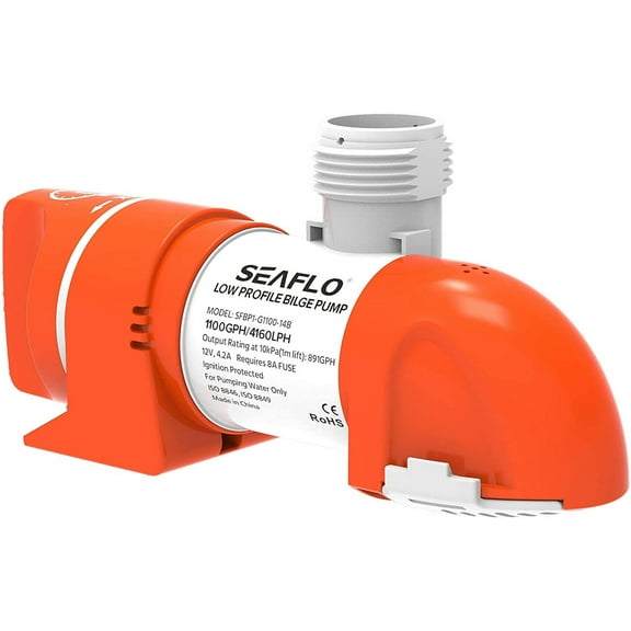 SEAFLO 14B Series 12V 1100 GPH Automatic Low Profile Bilge Pump