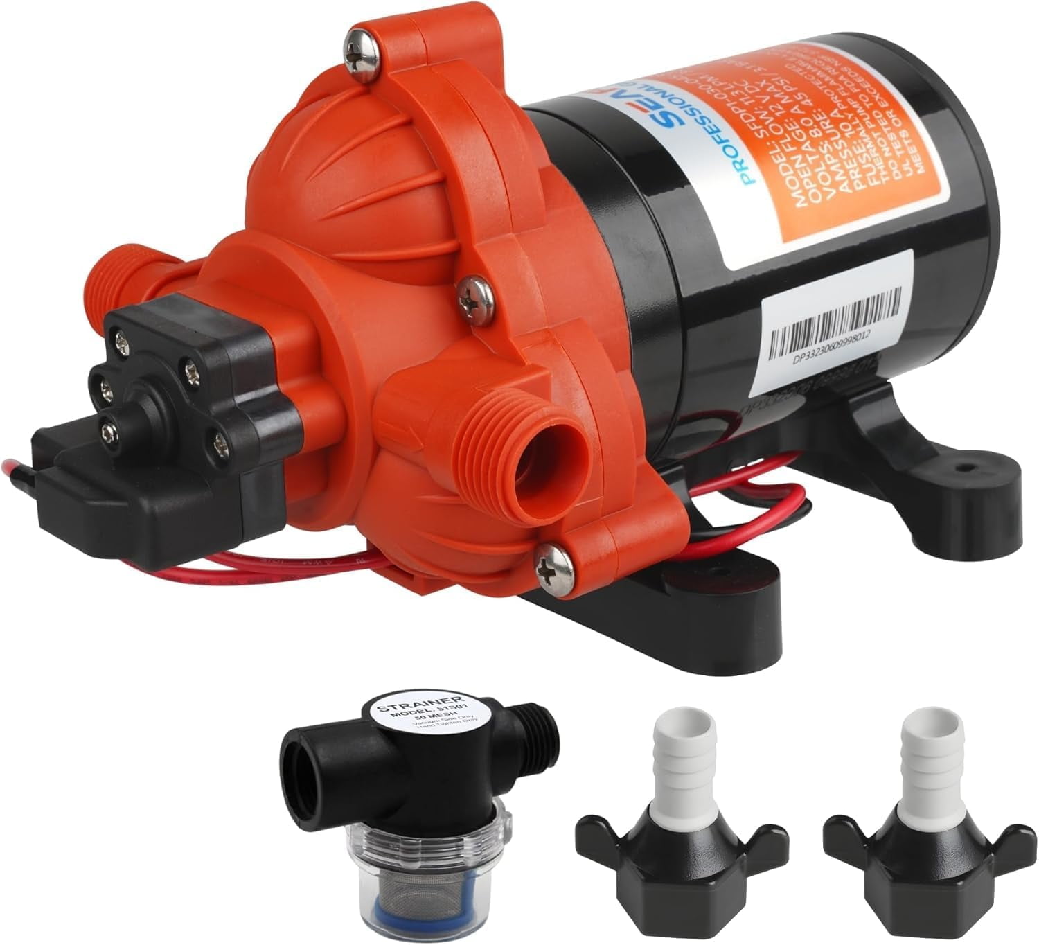 SEAFLO 33 Series DC Diaphragm Pump  4-Year Warranty! 24V, 3.0 GPM, 45 PSI, Self-Priming, Run Dry Safe, Built-In Pressure Switch | Ideal for Marine, RV, and Water Systems
