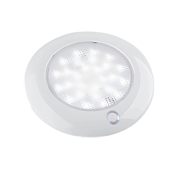 SEAFLO 4 Round Boat/RV Interior Ceiling LED Dome Light - 10-30V, 4W, Bright White Light (5500-6300K) with Blue Nightlight Function, Touch Button, for Cabin, CE & RoHS Certified- 4 Year Warranty!