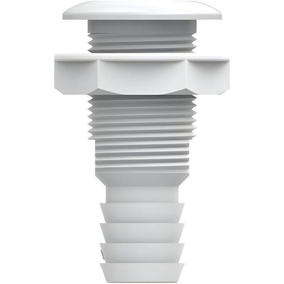 SEAFLO 5/8” White Thru-Hull Fitting – Polypropylene and Glass-Filled Nylon – Built-in Check Valve, Ultra-Durable Marine-Grade Design – 4-Year Warranty (1-Pack)