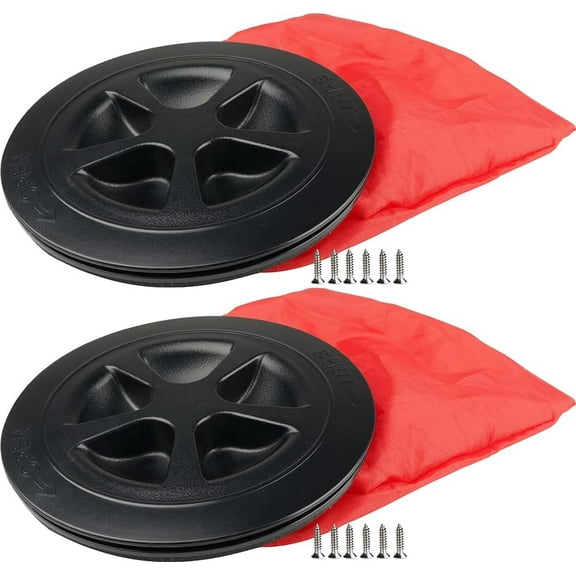 SEAFLO Deck Plate Hatch for Marine Boat Kayak Choose Size, Color and Storage Bag (6", Black with Storage Bag 2-Pack)